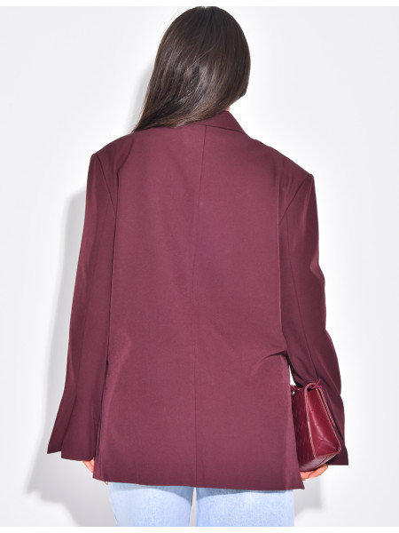 Blazer oversize à fentes sur les côtés