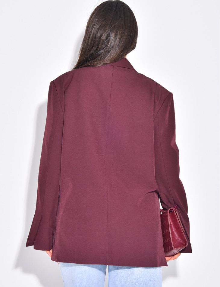 Blazer oversize à fentes sur les côtés