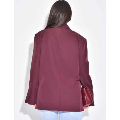 Blazer oversize à fentes sur les côtés