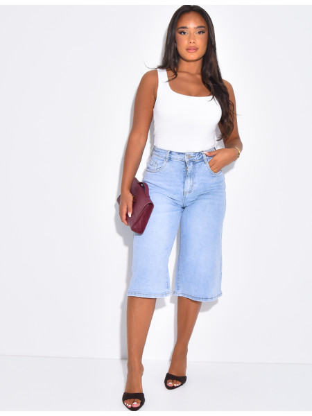 Bermudashorts aus blauem Stretch-Denim