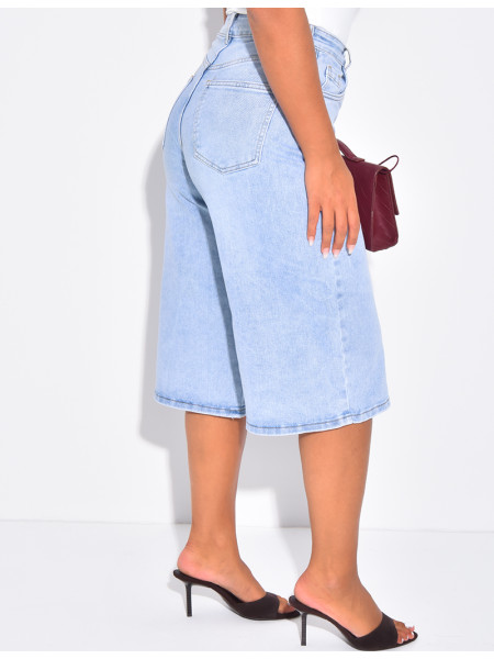 Bermudashorts aus blauem Stretch-Denim