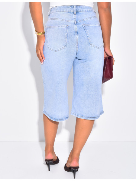 Bermudashorts aus blauem Stretch-Denim