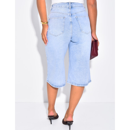 Bermudashorts aus blauem Stretch-Denim