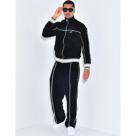 Ensemble tout doux pantalon et veste à capuche "PE"