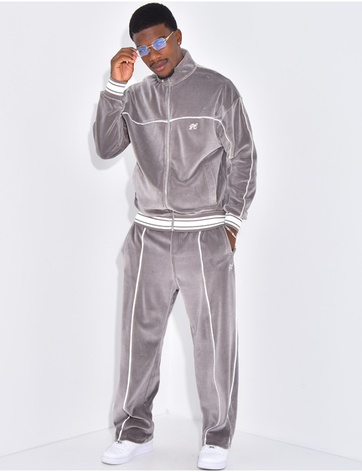 Ensemble tout doux pantalon et veste à capuche "PE"