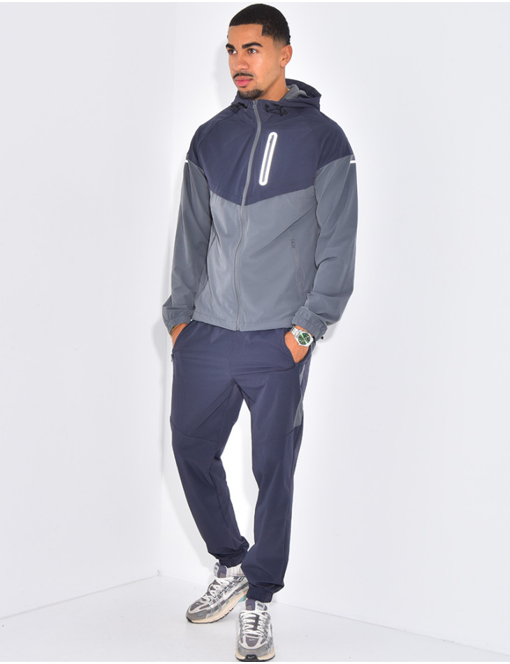 Ensemble fin bi-color pantalon et veste à capuche