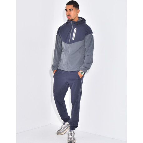 Ensemble fin bi-color pantalon et veste à capuche