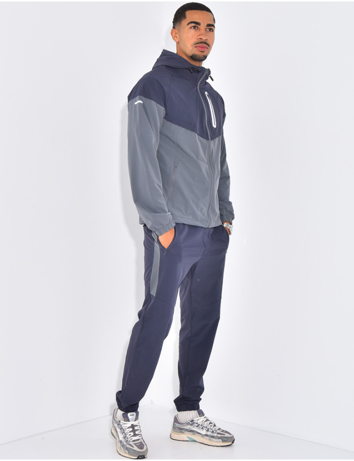 Ensemble fin bi-color pantalon et veste à capuche