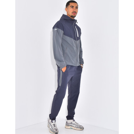 Ensemble fin bi-color pantalon et veste à capuche