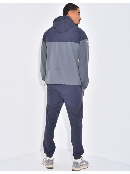 Ensemble fin bi-color pantalon et veste à capuche