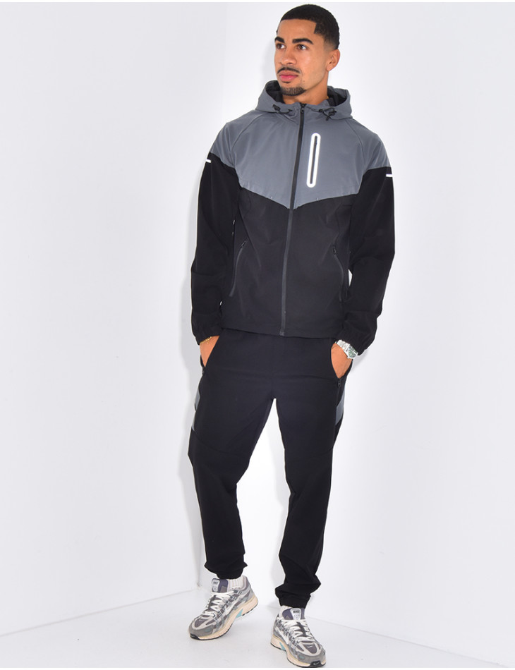 Ensemble fin bi-color pantalon et veste à capuche