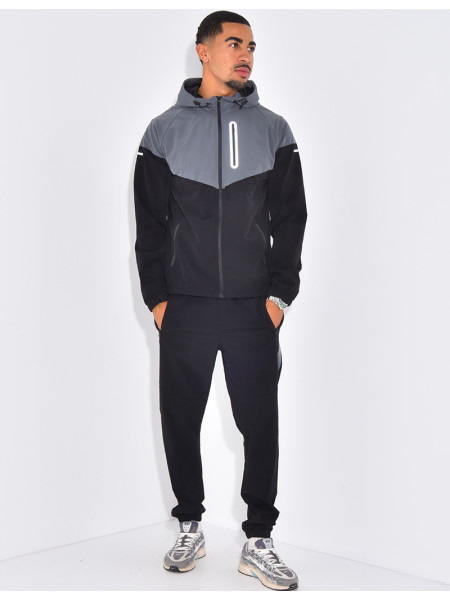 Ensemble fin bi-color pantalon et veste à capuche