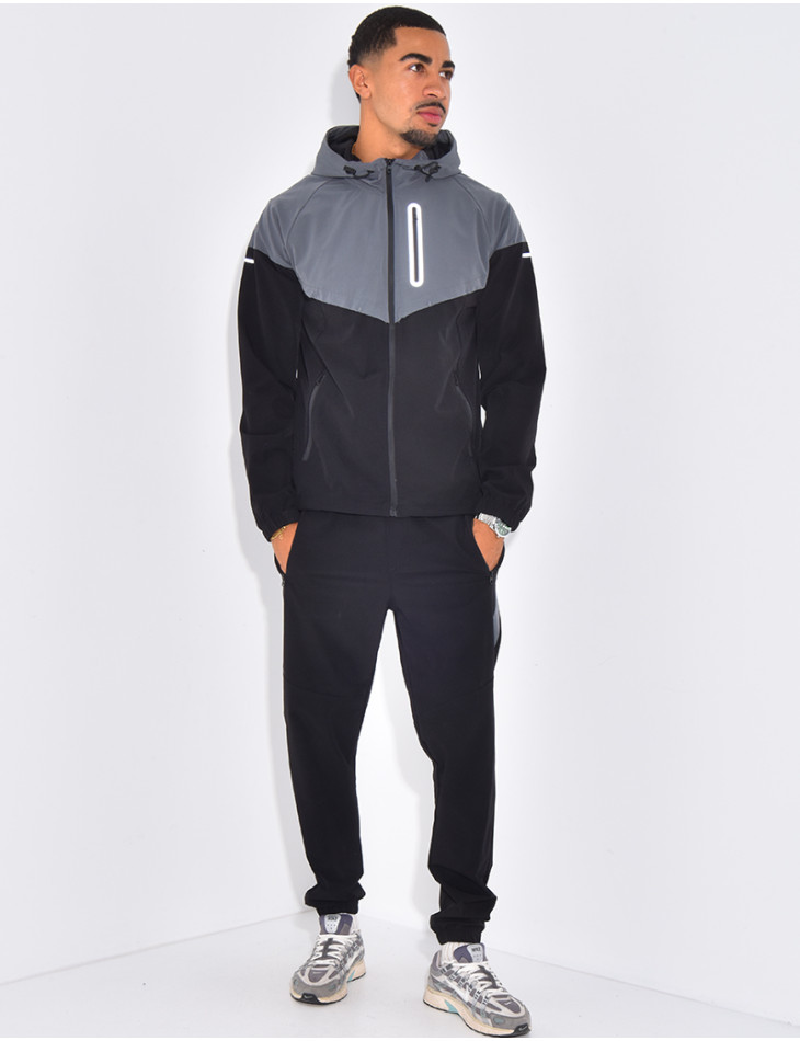 Ensemble fin bi-color pantalon et veste à capuche