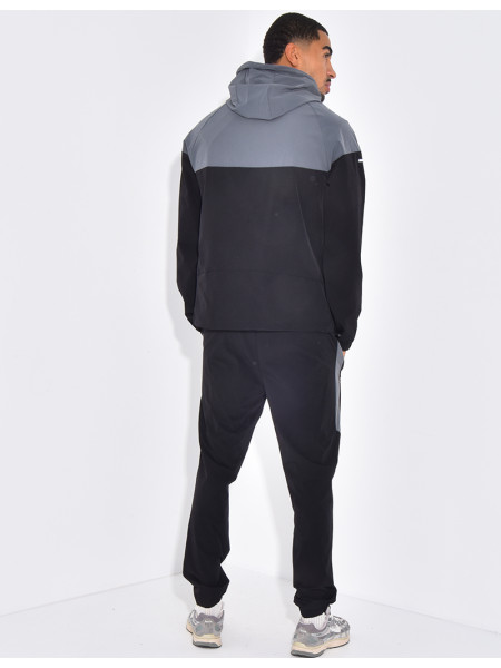 Ensemble fin bi-color pantalon et veste à capuche