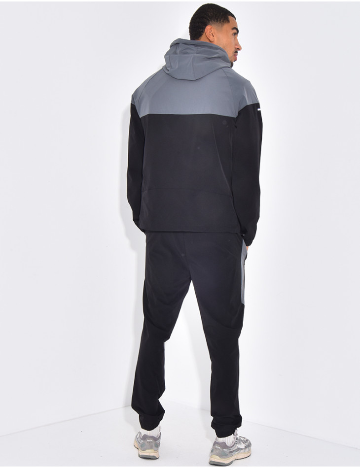 Ensemble fin bi-color pantalon et veste à capuche