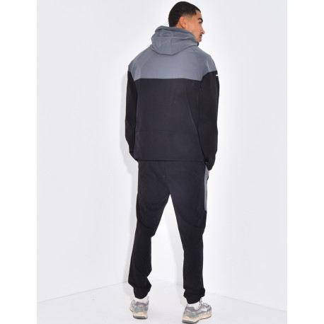 Ensemble fin bi-color pantalon et veste à capuche