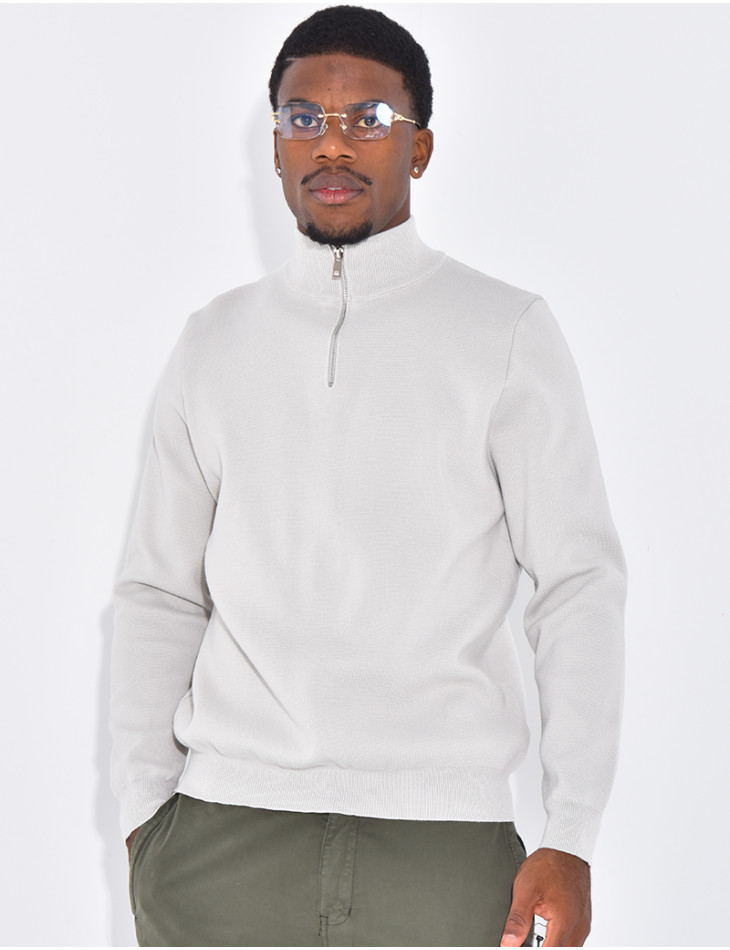 Pullover mit Reißverschlusskragen