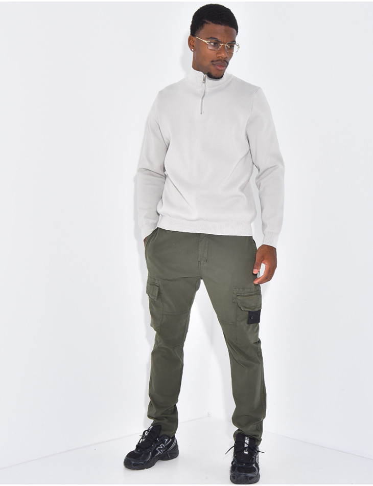 Pullover mit Reißverschlusskragen