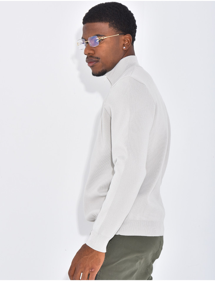 Pullover mit Reißverschlusskragen