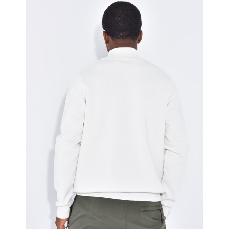 Pull fin à col zippé