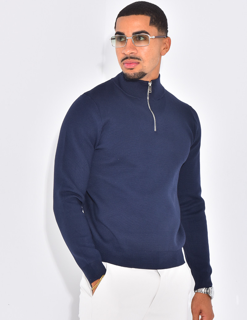 Zip-neck jumper