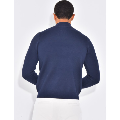 Pull fin à col zippé