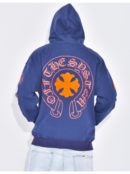 Veste à capuche motifs fleurs