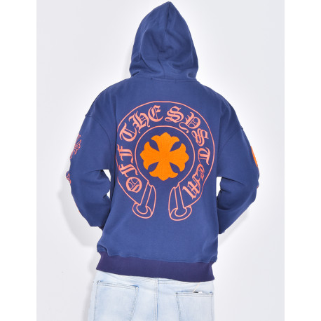 Veste à capuche motifs fleurs