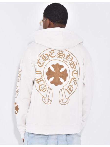 Veste à capuche motifs fleurs