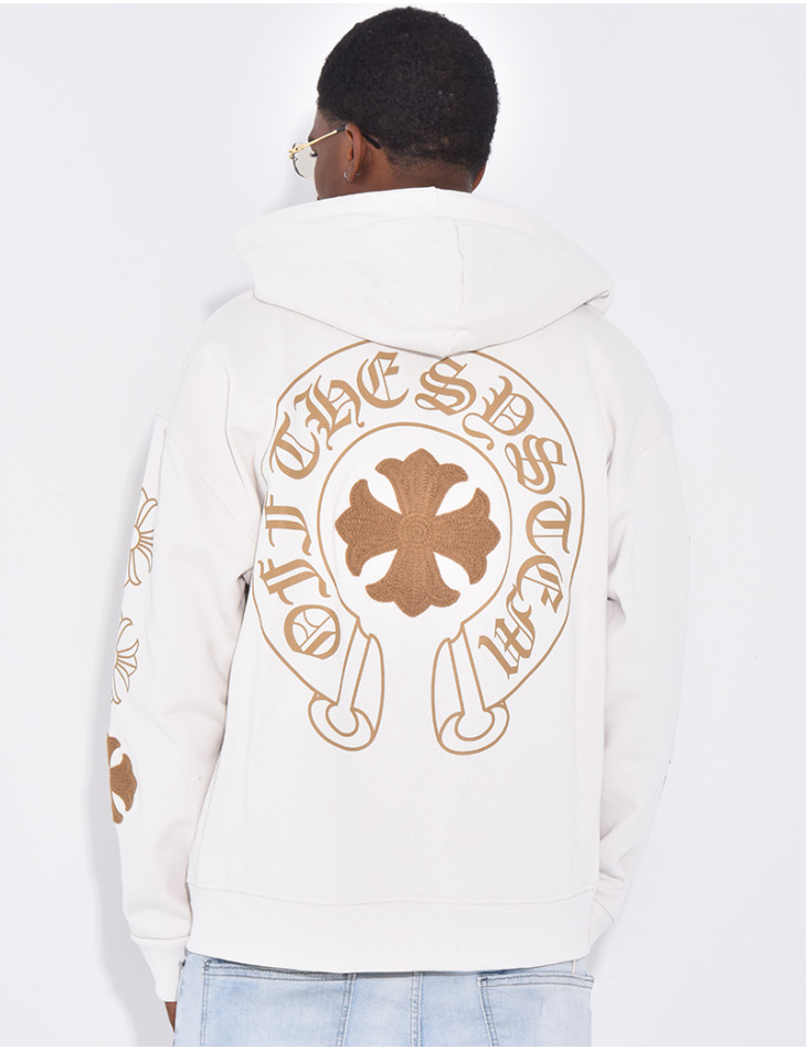 Veste à capuche motifs fleurs