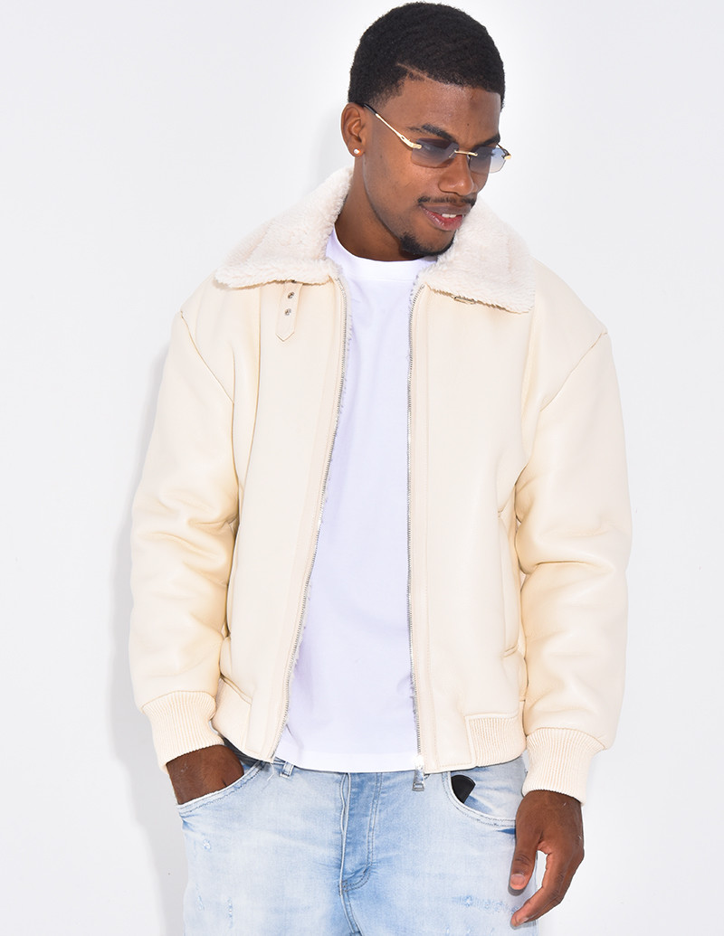 Veste en similicuir avec...