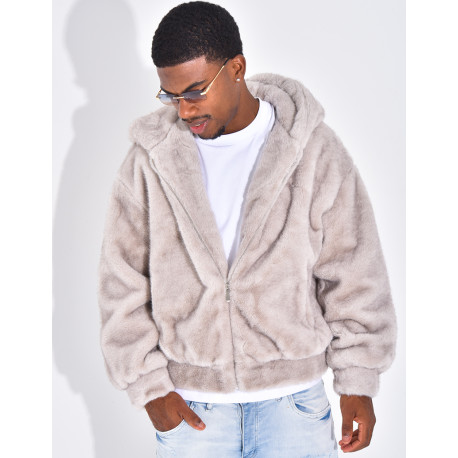 Fur hooded jacket