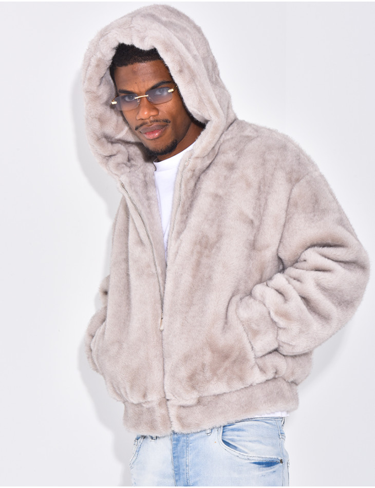 Fur hooded jacket