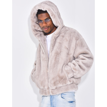 Fur hooded jacket