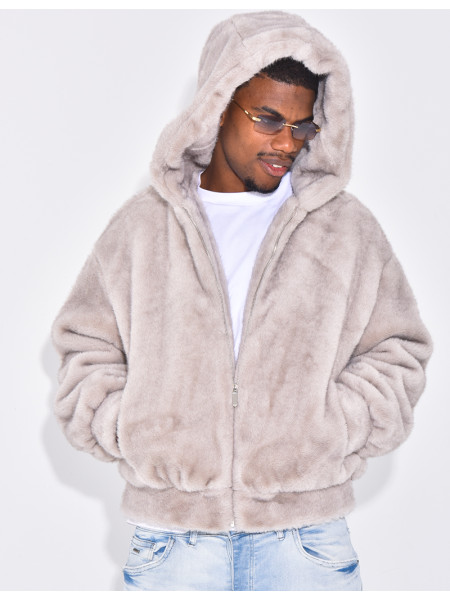 Fur hooded jacket