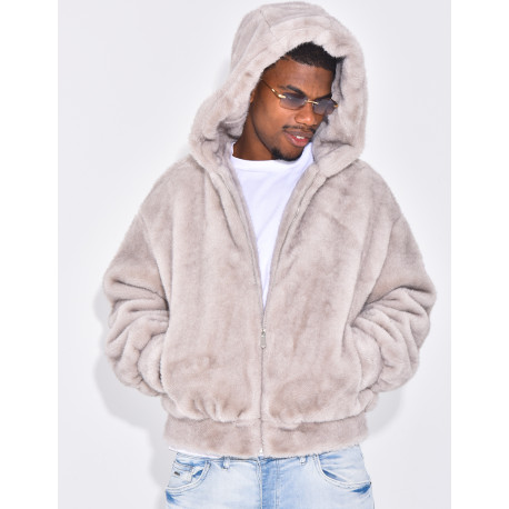Fur hooded jacket