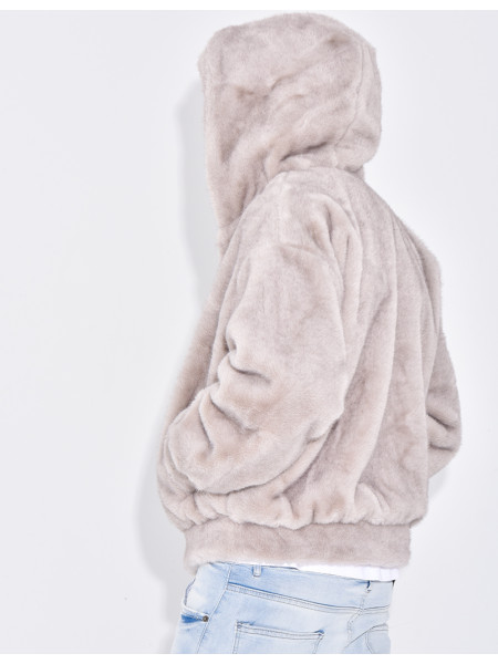 Fur hooded jacket