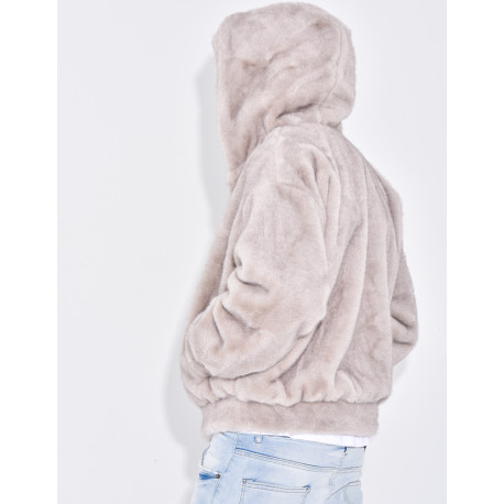 Fur hooded jacket