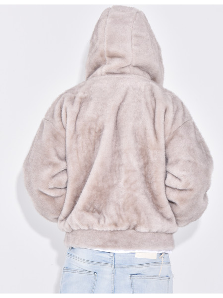 Fur hooded jacket