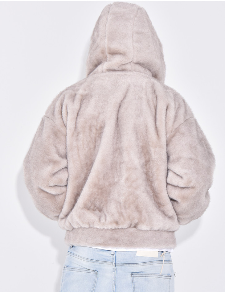 Fur hooded jacket