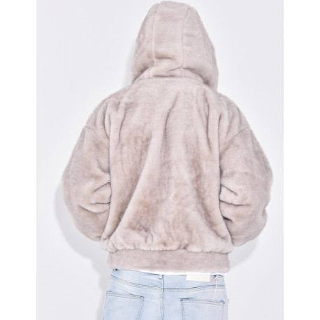 Fur hooded jacket