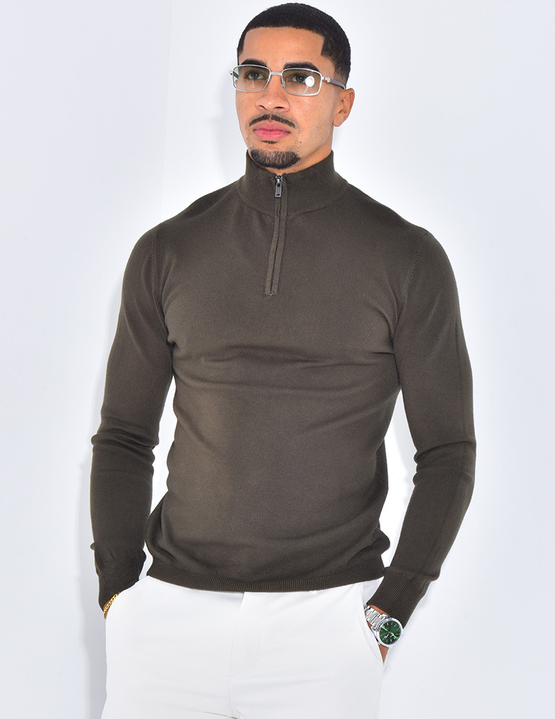 Pull à col zippé