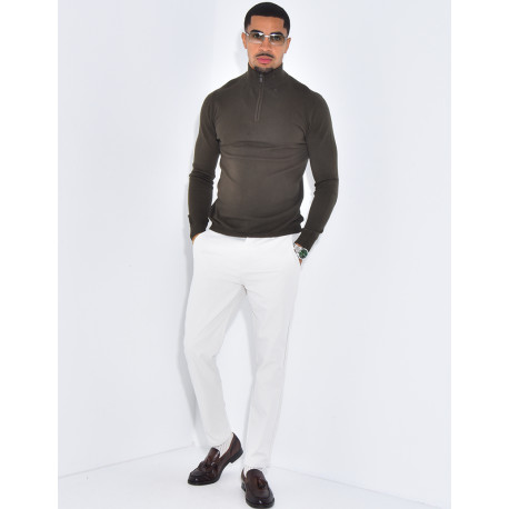 Pull à col zippé