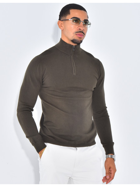 Pull à col zippé