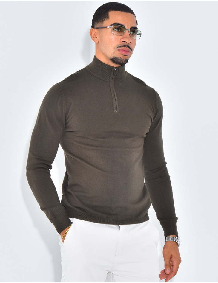 Pull à col zippé