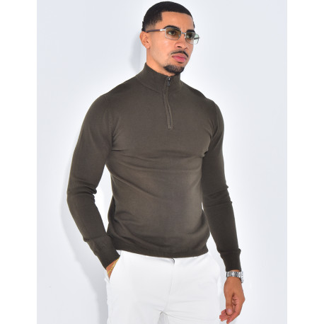 Pull à col zippé