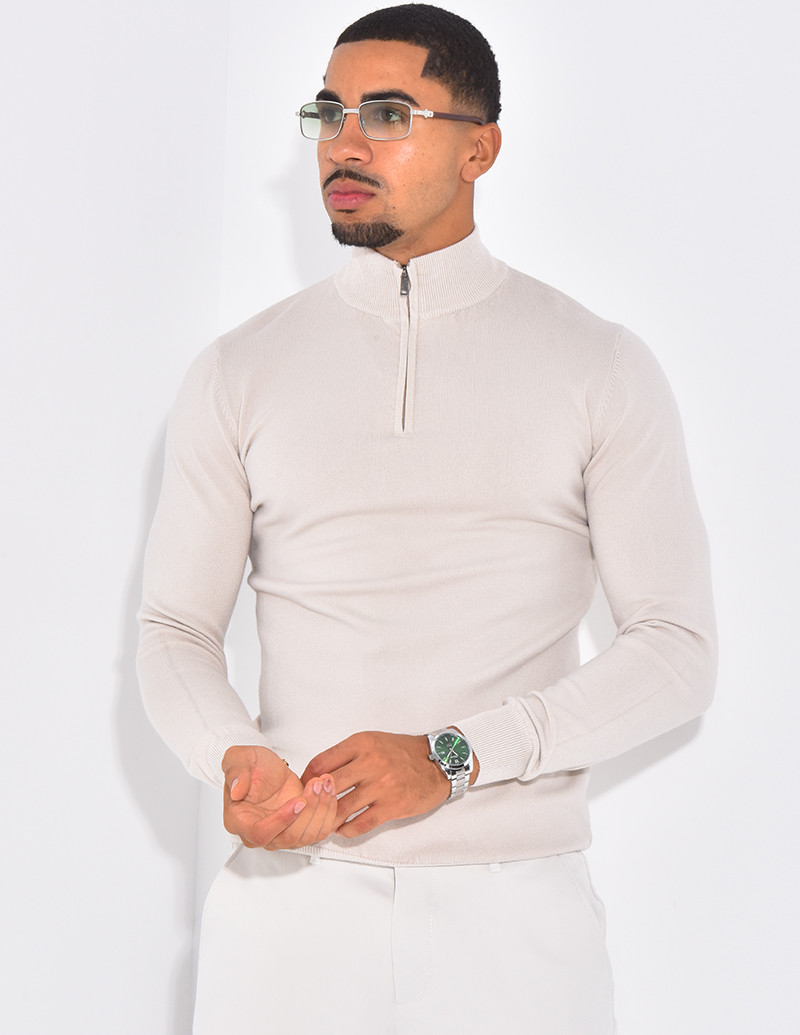 Pull à col zippé