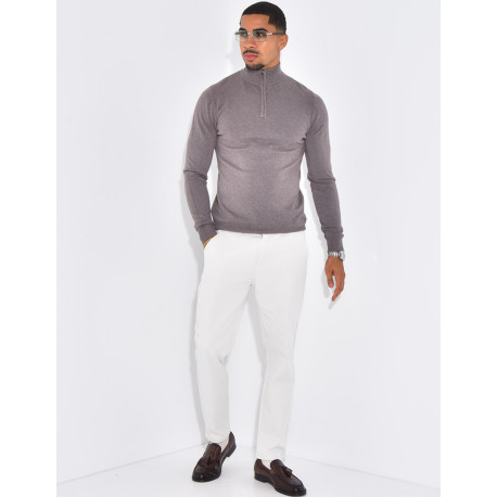 Pull à col zippé