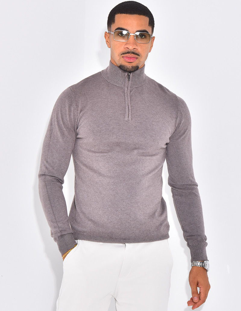 Pull à col zippé
