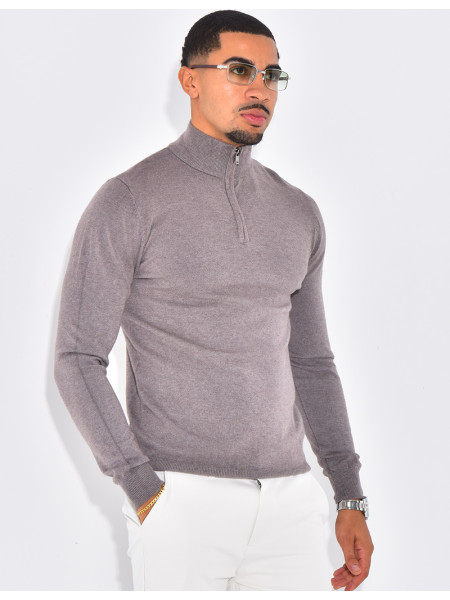 Pull à col zippé